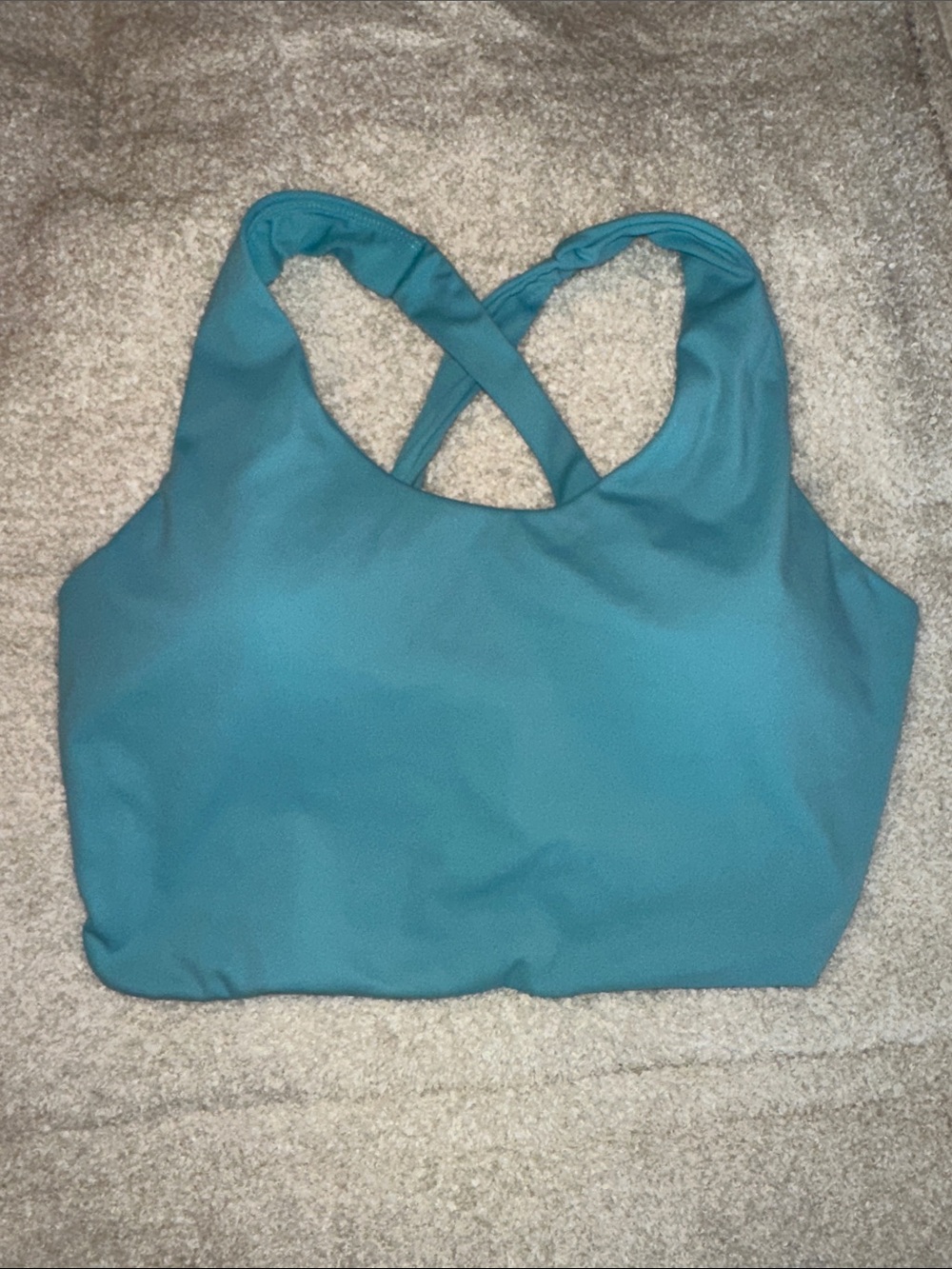 Cross-Back Teal Sports Bra